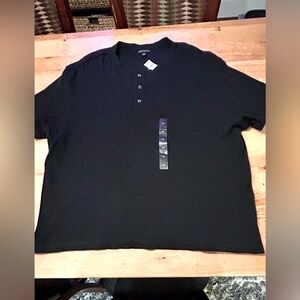 BANANA REPUBLIC men’s black short sleeve shirt w/front buttons. Tags, new, XXL